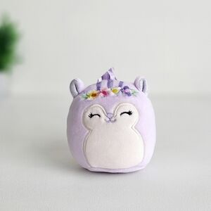 🌸 NWT Squishmallows Sydnee 3.5” Clip – Lavender Squirrel with Floral Crown 🧸✨